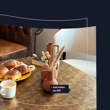Plan de  travail en covering métallisé